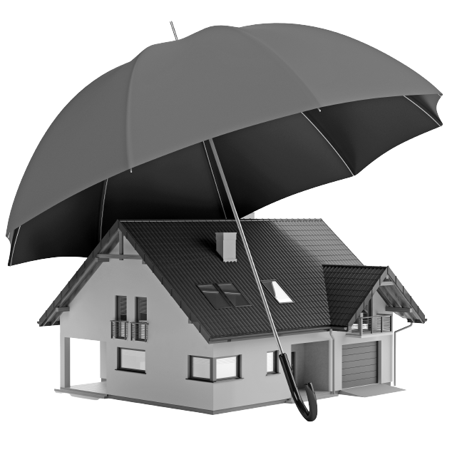 umbrella over a house